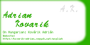 adrian kovarik business card